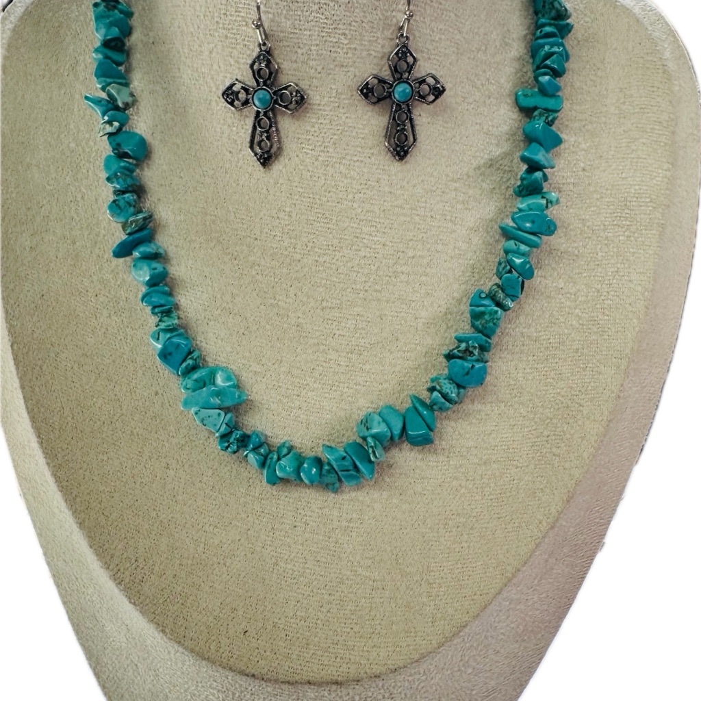 Shyanne Blue Turquoise Necklace Bohemian Style 24$